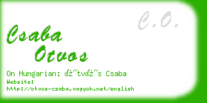 csaba otvos business card